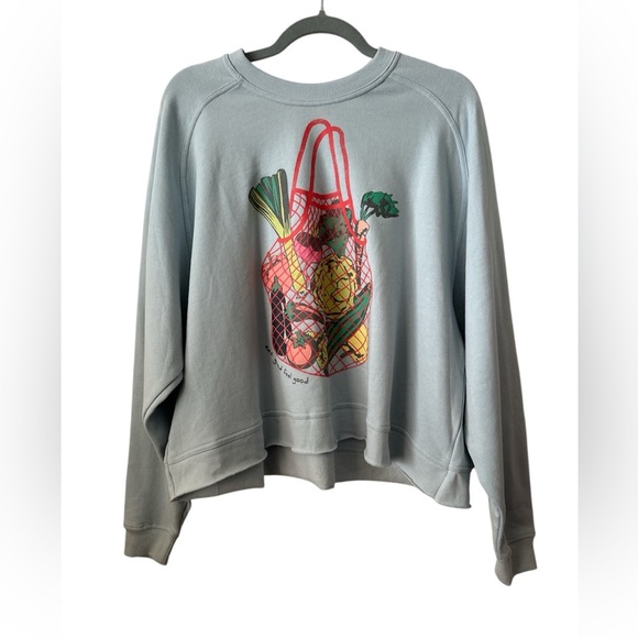 GRAYSON THREADS “eat good feel good” Large Crew Neckline Sweatshirt BNWT - Picture 1 of 8